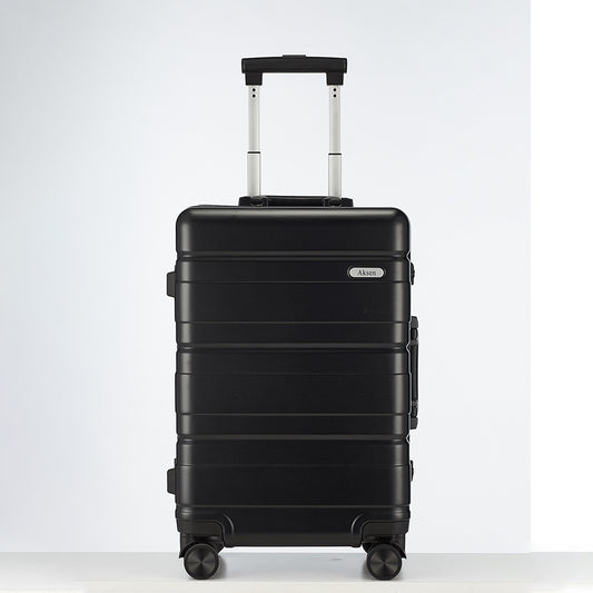 24 inch black aluminum frame luggage, carry on luggage, combination lock, carry on luggage, travel luggage, factory price wholesale, men's and women's luggage