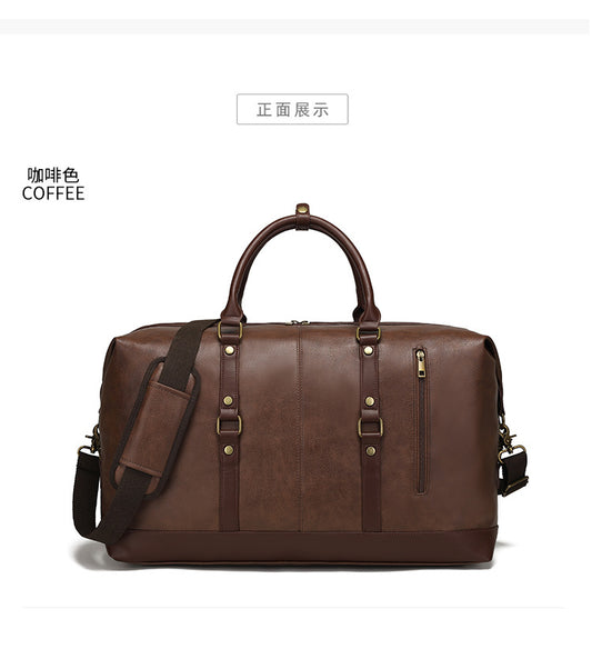 PU retro waterproof large capacity diagonal cross shoulder bag travel outdoor men and women laptop bags can be cu